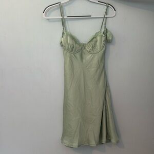 Mini green Princess Polly slip dress